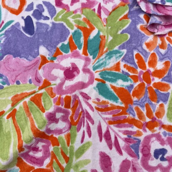 Lauren Ralph Lauren Women's 2X Ruffle Floral Print Sleeveless Top Multicolor - Picture 2 of 6